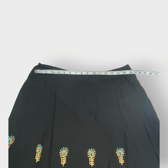 Soft Surroundings Maxi Skirt | L Tall | Black Crinkle | Boho Witchy - Picture 10 of 13